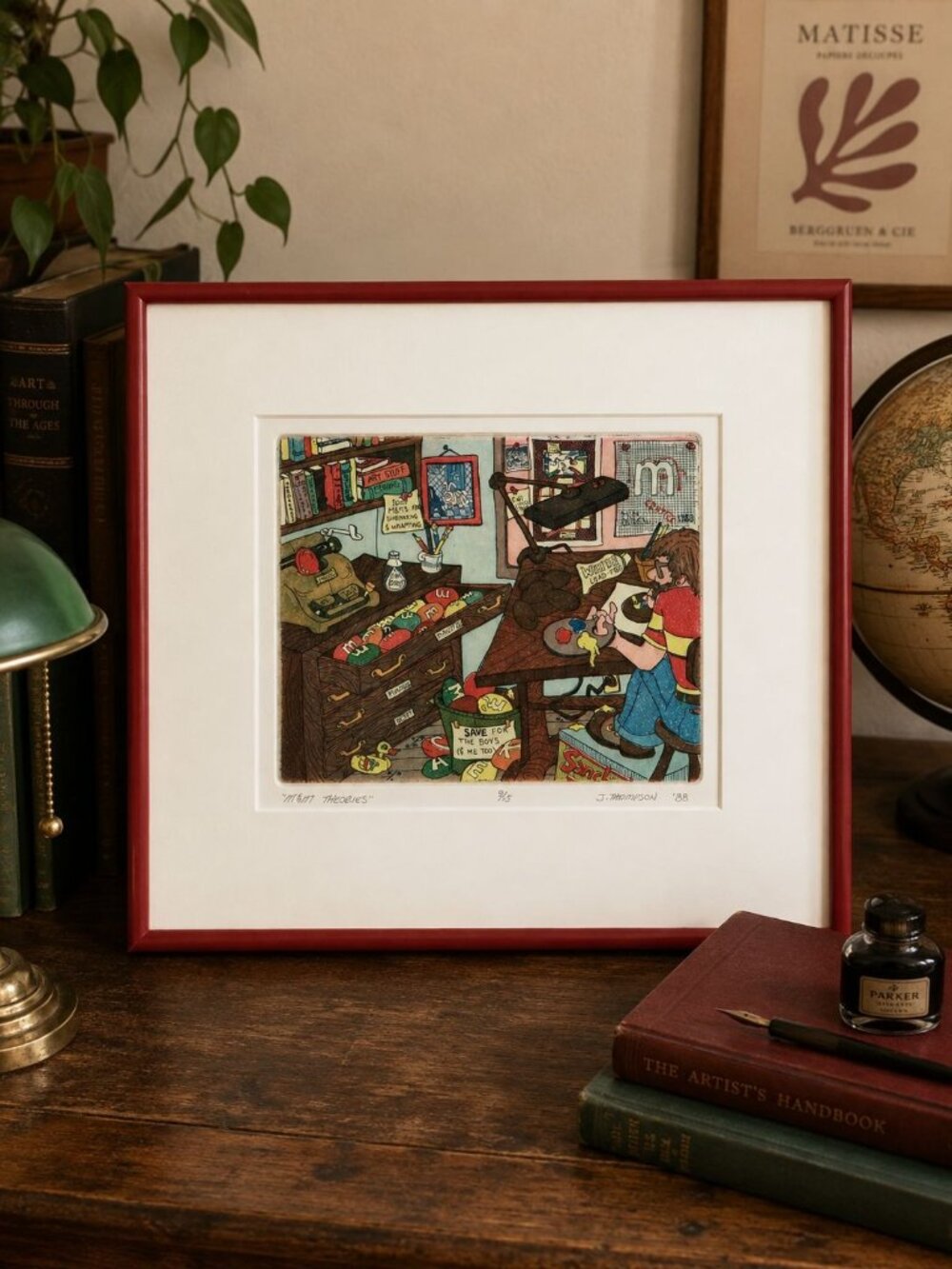 M&M Theories By J. Thompson 1988 Signed Limited Edition Print 9/15 Framed Artwor
